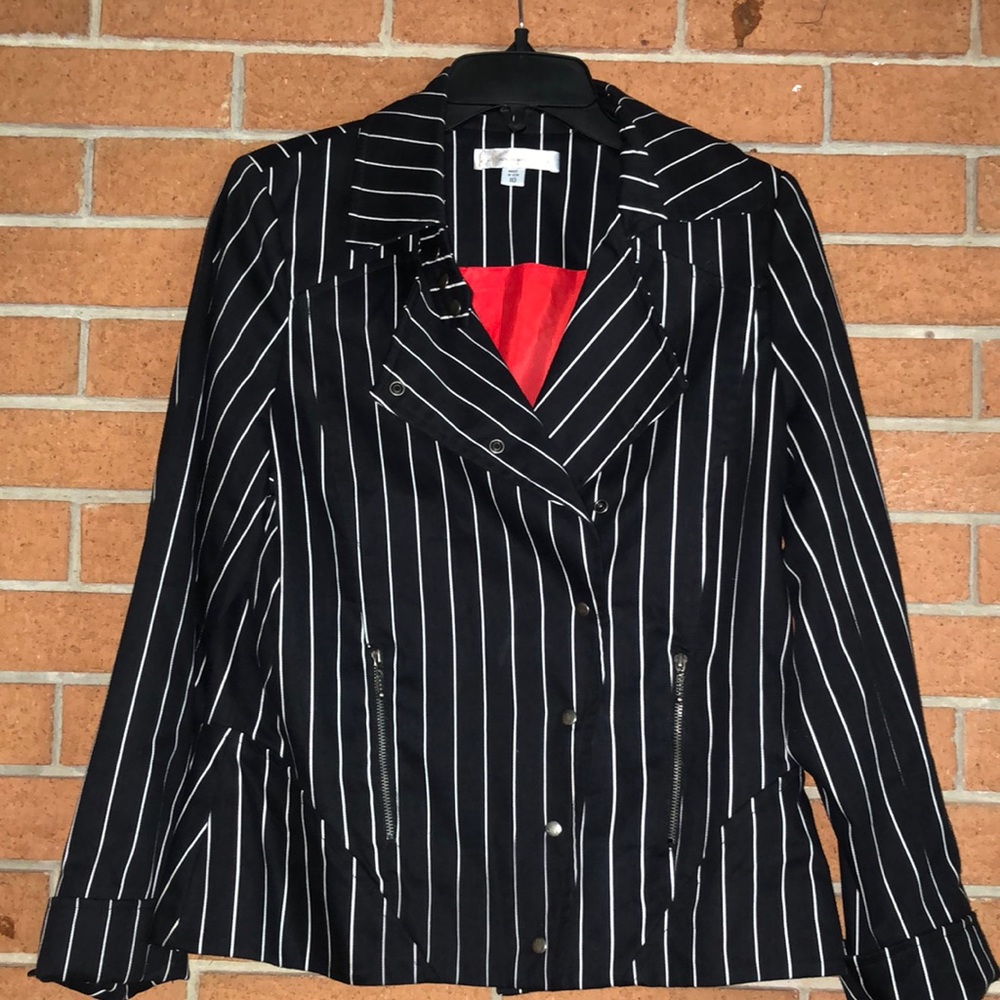 ❣️RENFEW❣️VINTAGE PINSTRIPE SNAP BUTTON JACKET❣️